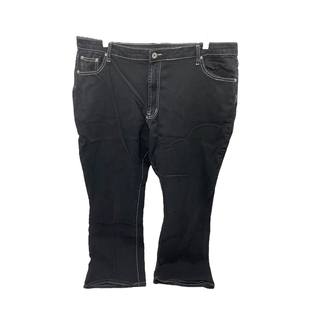 Cg Cg Women’s Jean's Black Denim Boot Cut Embroidered 5-Pocket Plus Size 24 x 32